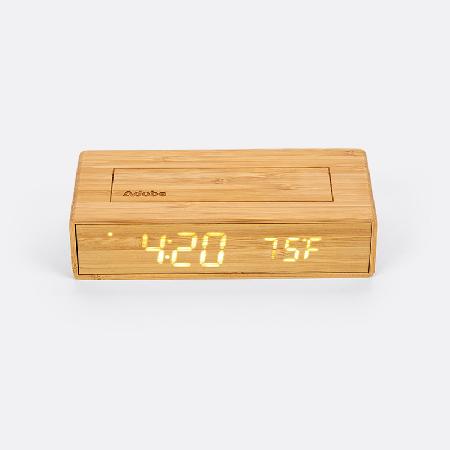 Bamboo clock and charger