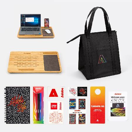 New hire gift set with bamboo lap desk