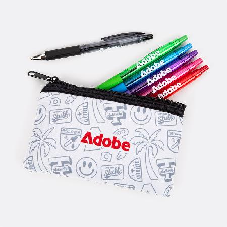 "Color me" pouch & pens