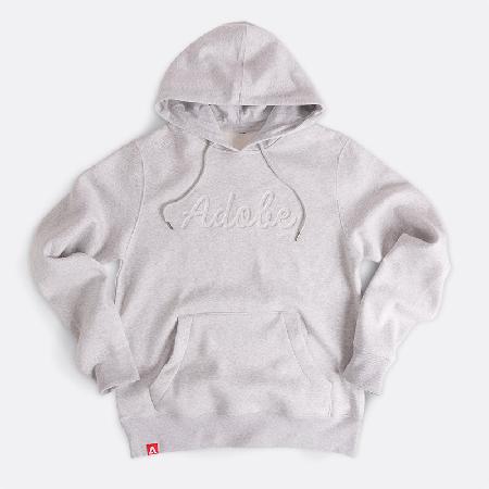 Debossed script hoodie