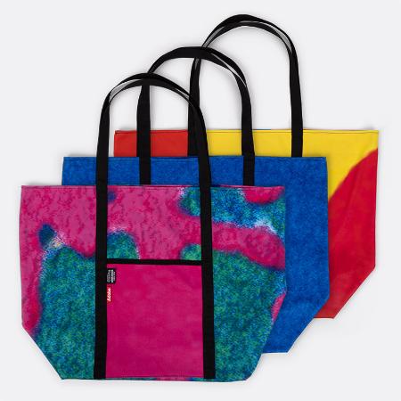 Beach tote: Upcycled event banners